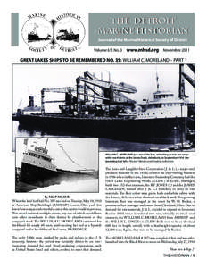 The Detroit Marine Historian Journal of the Marine Historical Society of Detroit Volume 65, No. 3  www.mhsd.org November 2011