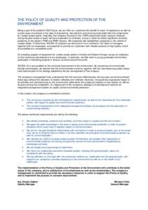 Microsoft Word - Politika jakosti a ochrany životního prostředí - EN.docx