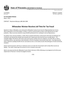 Milwaukee Woman Receives Jail Time for Tax Fraud