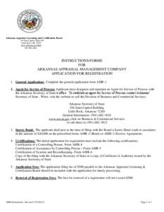 Arkansas Appraiser Licensing and Certification Board 101 East Capitol, Suite 430 Little Rock, AR[removed]www.arkansas.gov/alcb[removed]