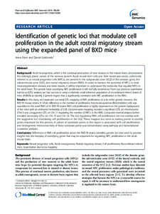 Neurobiology / Neuroanatomy / Statistical genetics / Classical genetics / Rostral migratory stream / Subgranular zone / Quantitative trait locus / Neurogenesis / Subventricular zone / Biology / Neuroscience / Genetics