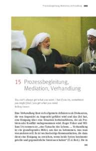   Prozessbegleitung, Mediation, Verhandlung  15	 Prozessbegleitung, Mediation, Verhandlung