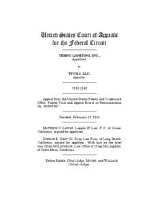 United States Court of Appeals for the Federal Circuit ______________________ TEMPO LIGHTING, INC., Appellant,
