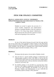 For discussion on 28 April 2000 FCR[removed]ITEM FOR FINANCE COMMITTEE