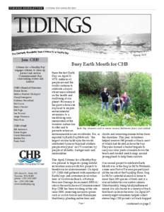 TIDINGS NEWSLETTER  CITIZENS FOR A HEALTHY BAY Sp rin g 201 4