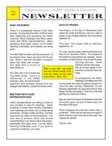 June 2002 CHRISTADELPHIAN NASU STEERING COMMITTEE  NEWSLETTER