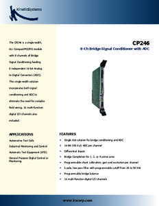 KineticSystems cPCI/PXI Bridge Signal Conditioner with 16-Bit ADC Module Data Sheet - CP246