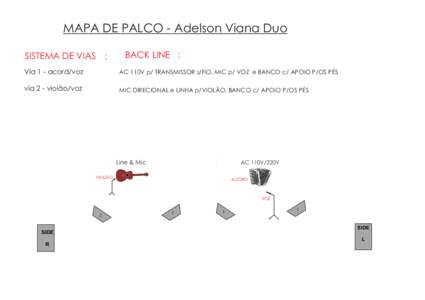 MAPA DE PALCO - Adelson Viana Duo SISTEMA DE VIAS : BACK LINE :  Via 1 - acord/voz