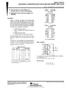 SN5472, SN7472 AND-GATED J-K MASTER-SLAVE FLIP-FLOPS WITH PRESET AND CLEAR SDLS117 – DECEMBER 1983 – REVISED MARCH 1988