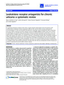 Organochlorides / Leukotriene antagonists / Piperidines / Ethers / Alcohols / Montelukast / Urticaria / Zafirlukast / Allergy / Chemistry / Organic chemistry / Medicine