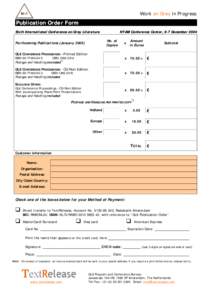 Work on Grey in Progress  Publication Order Form 2003-