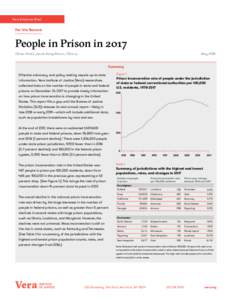 Vera Evidence Brief  For the Record People in Prison in 2017 Oliver Hinds, Jacob Kang-Brown, Olive Lu