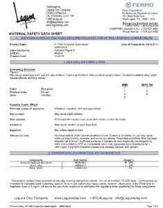 Ferro Stain 41715A Material Safety Data Sheet