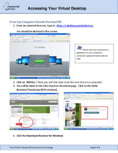 Pearland ISD Ed Tech Accessing Your Virtual Desktop  From Any Computer Outside Pearland ISD
