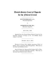 United States Court of Appeals for the Federal Circuit ______________________ H-W TECHNOLOGY, L.C., Plaintiff-Appellant,