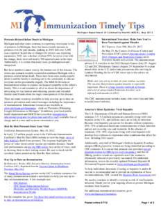 Michigan Immunization Timely Tips (MITT) Newsletter, May 2012