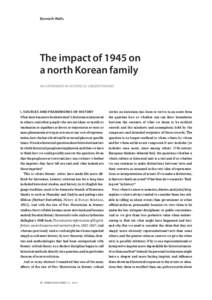 Kenneth Wells  The impact of 1945 on a north Korean family An experiment in historical understanding