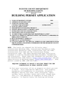 PAYETTE COUNTY DEPARTMENT OF BUILDING SAFETY 1130 3rd Ave. North, PAYETTE, ID[removed]6018  BUILDING PERMIT APPLICATION