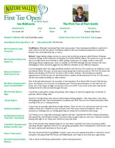 Ian Bellisario  The First Tee of Fort Smith HOMETOWN