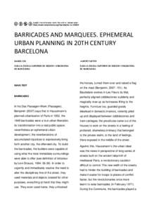 Lluís Domènech i Montaner / The Barricades / Gaziel / Barcelona / Urban planning / Spanish people / Architecture / Spain / Barricade / Fortification / Walls