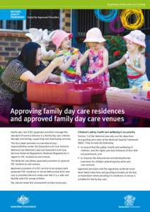 Approving family day care residences and approved family day care venues