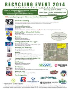 RECYCLING EVENT 2014 C O M M U N I T Y  R