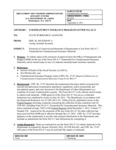 CLASSIFICATION EMPLOYMENT AND TRAINING ADMINISTRATION ADVISORY SYSTEM U.S. DEPARTMENT OF LABOR Washington, D.C[removed]