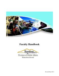 Faculty Handbook  Revised March 2013 Table of Contents Education Abroad Overview