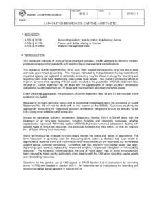 SECTION ARIZONA ACCOUNTING MANUAL II-G-1  PAGE