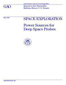 NSIAD[removed]Space Exploration: Power Sources for Deep Space Probes