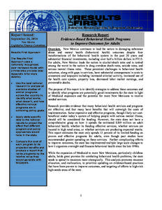 Report Issued:  September 24, 2014 New Mexico Legislative Finance Committee