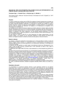 (PO) ANÁLISIS DEL RDNA 5S EN DIFERENTES POBLACIONES DE NAVAJAS PERTENECIENTES A LAS FAMILIAS Pharidae y Solenidae (MOLLUSCA: BIVALVIA). Fernández-Tajes, J.; González-Tizón, A.; Martínez-Lage, A. y Méndez, J. Dpto. 