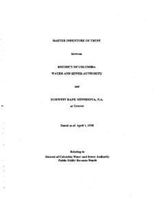 MASTER INDENTURE OF TRUST  between DISTRICT OF COLUMBIA WATER AND SEWER AUTHORITY