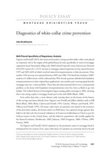 Diagnostics of whitecollar crime prevention