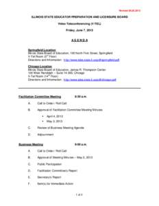 State Educator Preparation and Licensure Board - June 7, 2013 Meeting Agenda