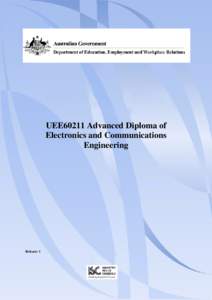 UEE60211 Advanced Diploma of Electronics and Communications Engineering