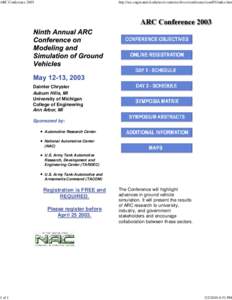 ARC Conference 2003: Sympos...