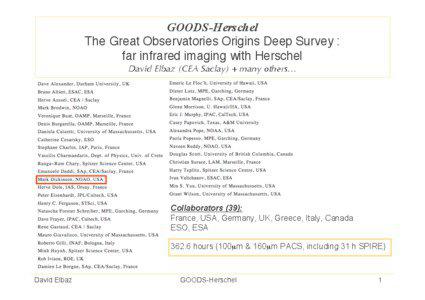 GOODS-Herschel The Great Observatories Origins Deep Survey : far infrared imaging with Herschel