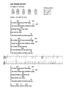 AS TEARS GO BY M. Jagger/K. Richards Picking pattern  A |-------3E |-----0--C |---0----G |-0-------