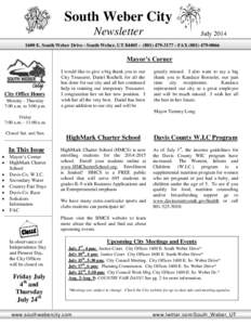 South Weber City Newsletter JulyManager’s