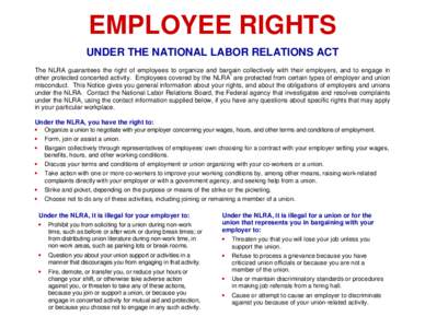 Human resource management / Labour law / Labour relations / 74th United States Congress / National Labor Relations Act / Communications Workers of America / Railway Labor Act / Protected concerted activity / The Blue Eagle At Work / Law / National Labor Relations Board / New Deal agencies