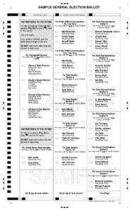 SAMPLE GENERAL ELECTION BALLOT A November 6, 2012  B