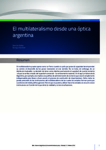 El multilateralismo desde una óptica argentina Demián Dalle Enrique Aschieri  Resumen