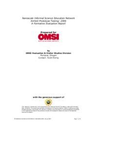 Industrial design / Prototype / Nanoshell / Nanoparticle / Oregon Museum of Science and Industry / Infrared / Portland /  Oregon / Colloidal gold / Electromagnetic radiation / Nanomaterials / Nanotechnology