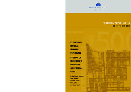 Exports and sectoral financial dependence: evidence on French firms during the great global crisis