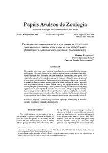 Volume 45(16):[removed], 2005  PHYLOGENETIC RELATIONSHIPS OF A NEW SPECIES OF APOSTOLEPIS