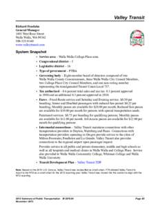 Transportation planning / Geography of the United States / Compressed natural gas / Public transport / Fare / Walla Walla River / Walla Walla County /  Washington / Walla Walla Valley AVA / Washington / Transport / Walla Walla /  Washington / Sustainable transport