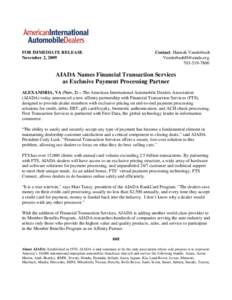 AIADA Statement on the Automobile Arbitration Fairness Act of 2008