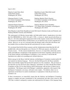 Microsoft Word - Letter to Senate Leadership regarding USA Freedom Act