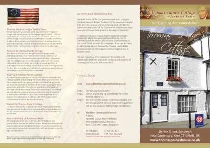 Sandwich & the Surrounding Area  Thomas Paine’s Cottage: Tariﬀ & Terms